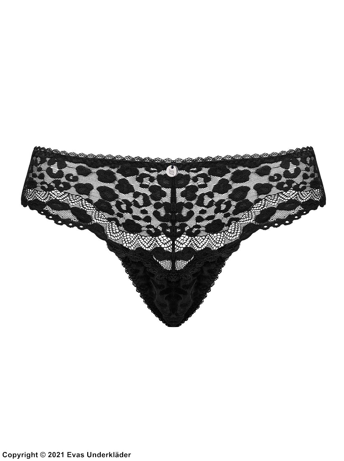 Thong, lace, velvet, leopard